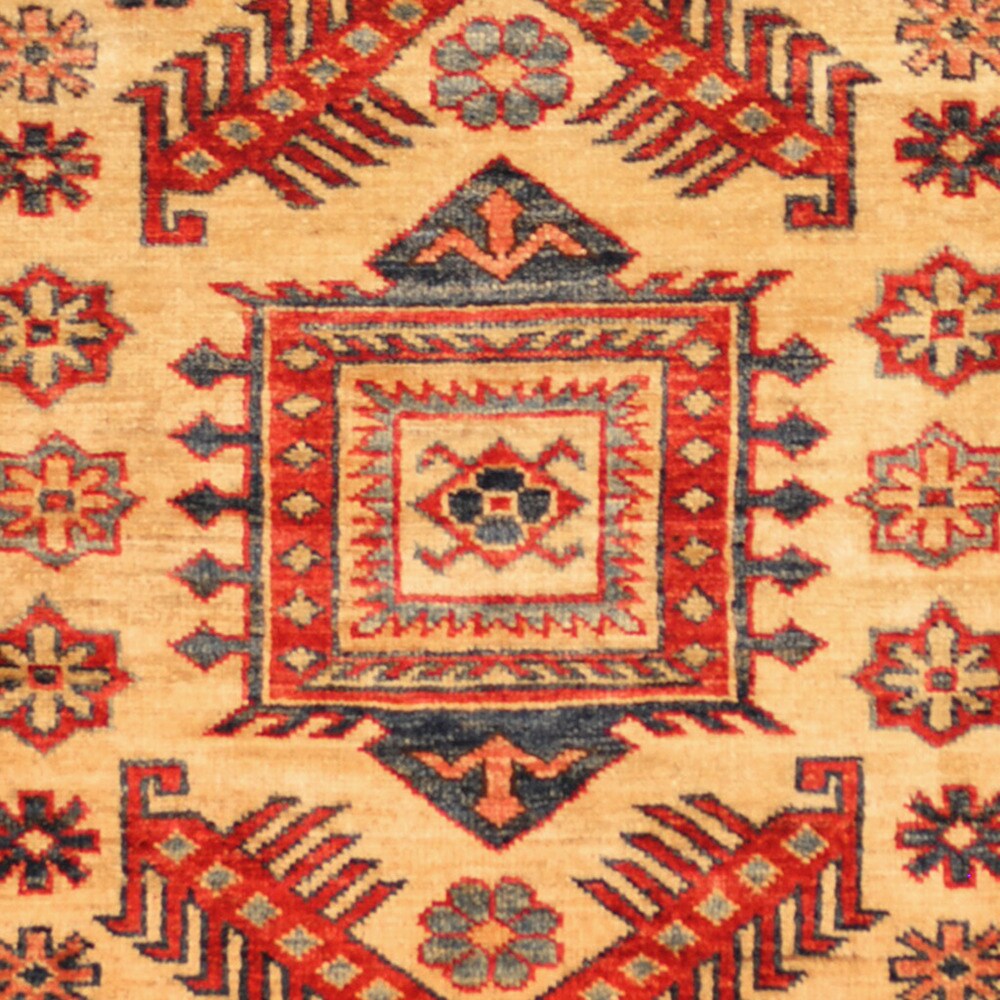 HERAT ORIENTAL Handmade One-of-a-Kind Super Kazak Wool Rug - 2'10 x 4'6