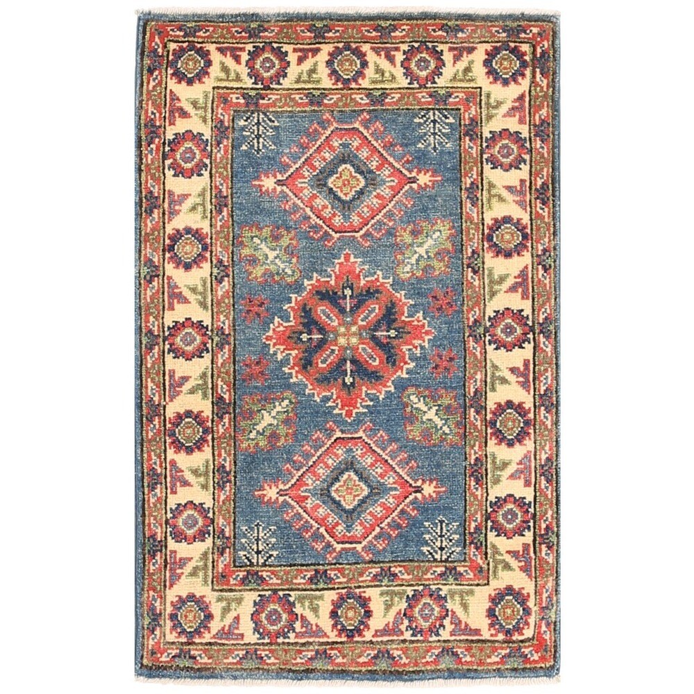 Handmade Herat Oriental Afghan Vegetable Dye Kazak Wool Rug (Afghanistan) - 2'1 x 3'1