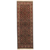 Handmade Herat Oriental Indo Bidjar Navy/ Red Wool Runner (India)