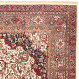 Herat Oriental Indo Hand-knotted Sarouk Ivory/ Gray Wool Rug (9' x 12') - 9' x 12'