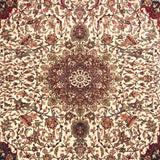Herat Oriental Indo Hand-knotted Sarouk Ivory/ Gray Wool Rug (9' x 12') - 9' x 12'