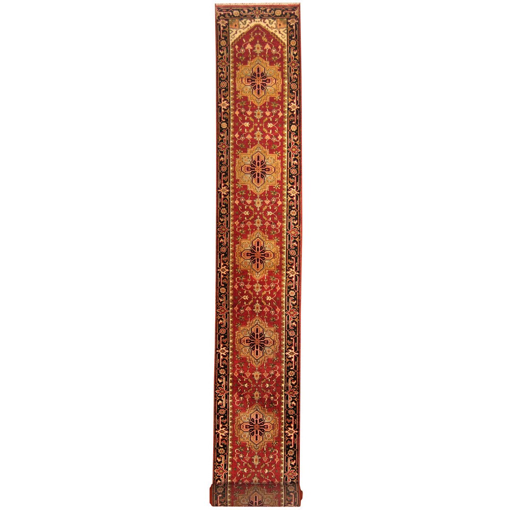 Handmade One-of-a-Kind Serapi Wool Runner (India) - 2'7 x 22'