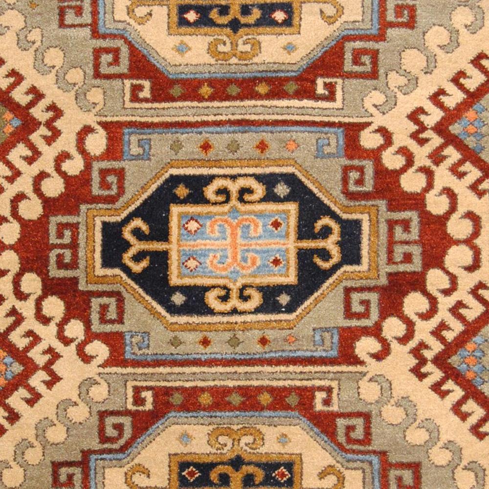 Handmade Herat Oriental Indo Tribal Kazak Wool Rug (India) - 5'7 x 8'