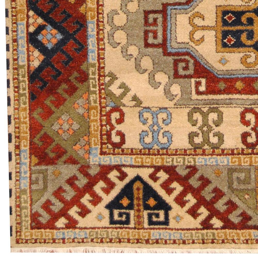 Handmade Herat Oriental Indo Tribal Kazak Wool Rug (India) - 5'7 x 8'