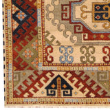 Handmade Herat Oriental Indo Tribal Kazak Wool Rug (India) - 5'7 x 8'