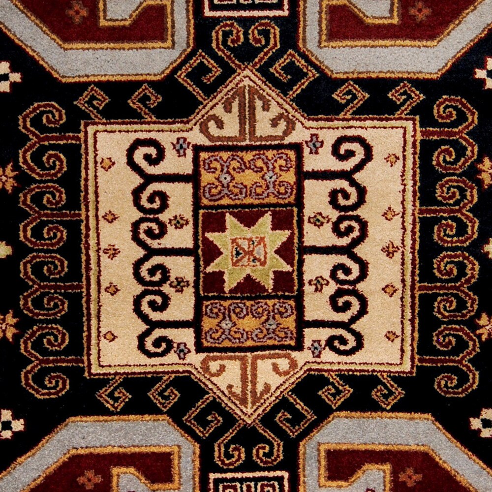 Handmade Herat Oriental Indo Tribal Kazak Wool Rug (India) - 8'1 x 10'