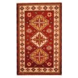 Handmade Herat Oriental Indo Tribal Kazak Wool Rug (India) - 3' x 5'