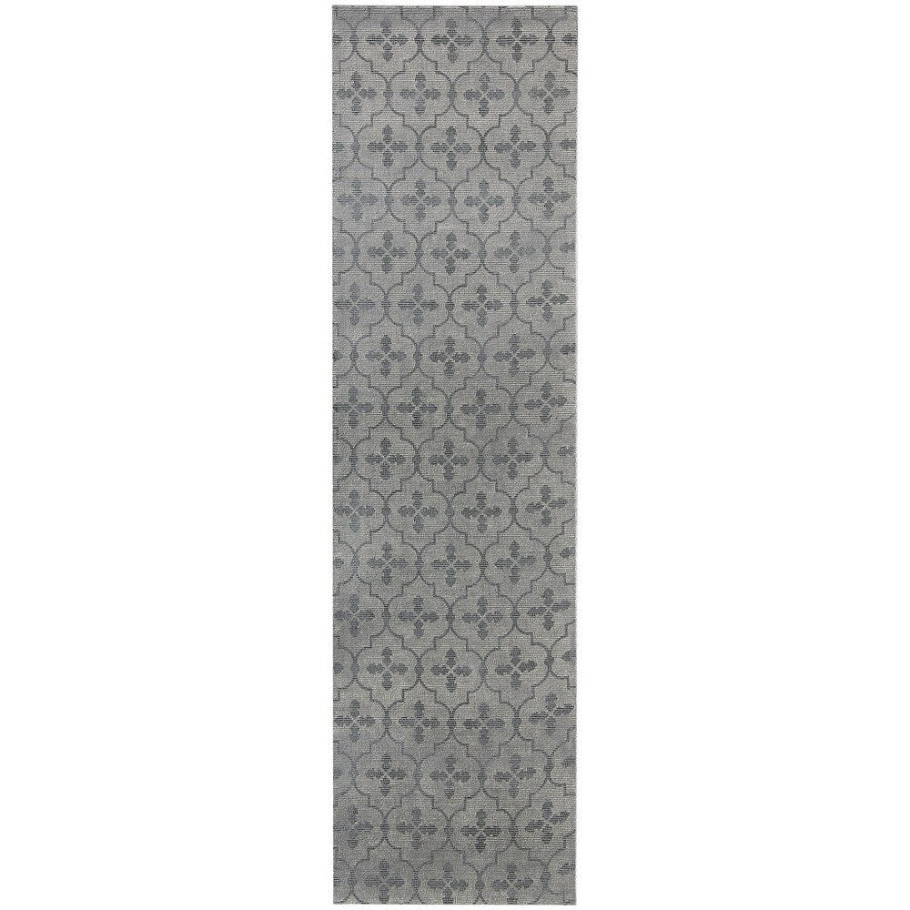 Handmade Herat Oriental Indo Printed Khotan Wool Runner (India) - 2'8 x 10'