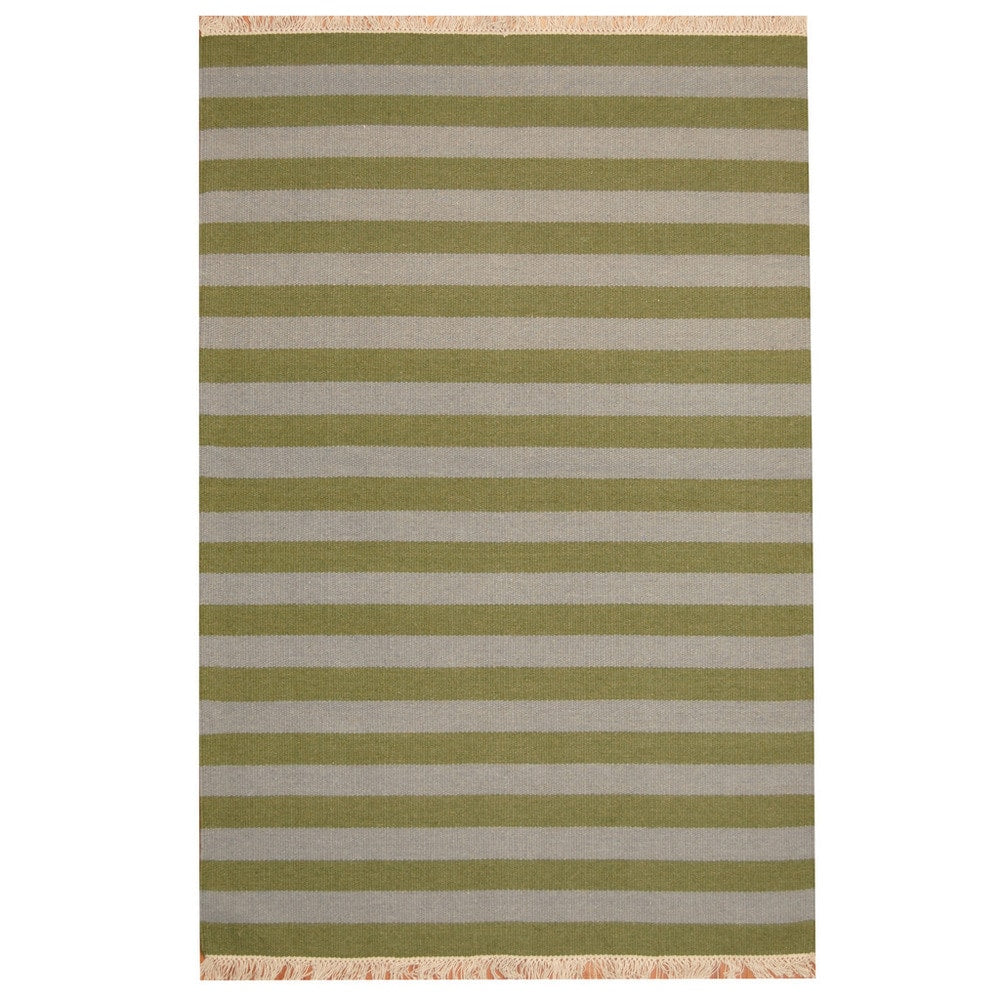 HERAT ORIENTAL 4'5" x 6'6" Handmade Striped Wool Kilim - 4'5 x 6'6