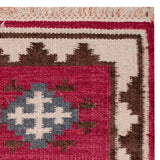 Handmade Vegetable Dye Wool Kilim Rug (India) - 3' x 5'