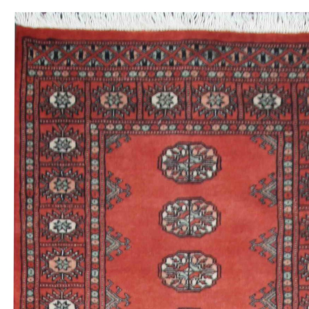 HERAT ORIENTAL Pakistani Hand-knotted Bokhara Rust/ Ivory Wool Rug (2'7 x 12') - 2'7 x 12'