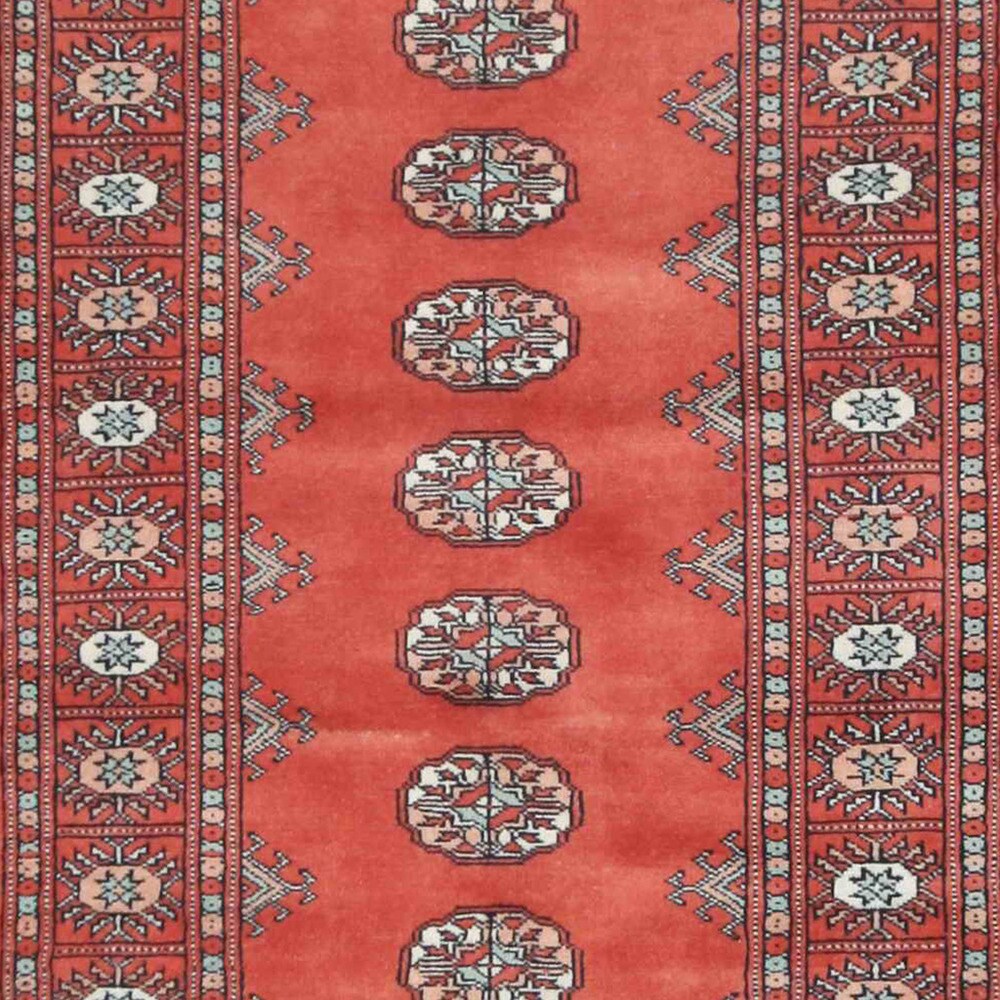 HERAT ORIENTAL Pakistani Hand-knotted Bokhara Rust/ Ivory Wool Rug (2'7 x 12') - 2'7 x 12'