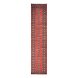 HERAT ORIENTAL Pakistani Hand-knotted Bokhara Rust/ Ivory Wool Rug (2'7 x 12') - 2'7 x 12'