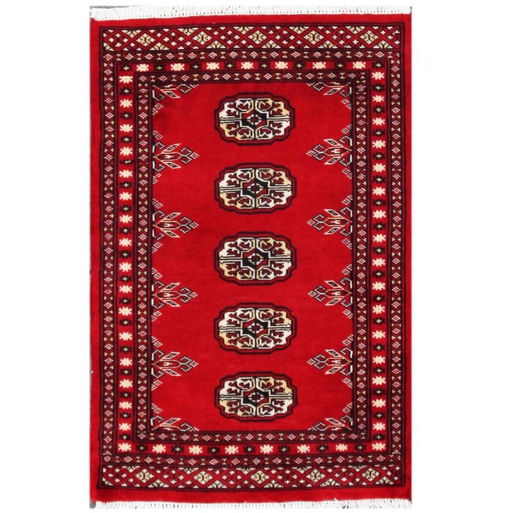 HERAT ORIENTAL Handmade One-of-a-Kind Bokhara Wool Rug - 2' x 3'