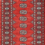 HERAT ORIENTAL Pakistani Hand-knotted Tribal Bokhara Red/ Gray Wool Rug (2'7 x 10'1) - 2'7 x 10'1