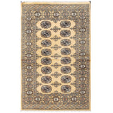 HERAT ORIENTAL Handmade One-of-a-Kind Bokhara Wool Rug - 3'1 x 4'10