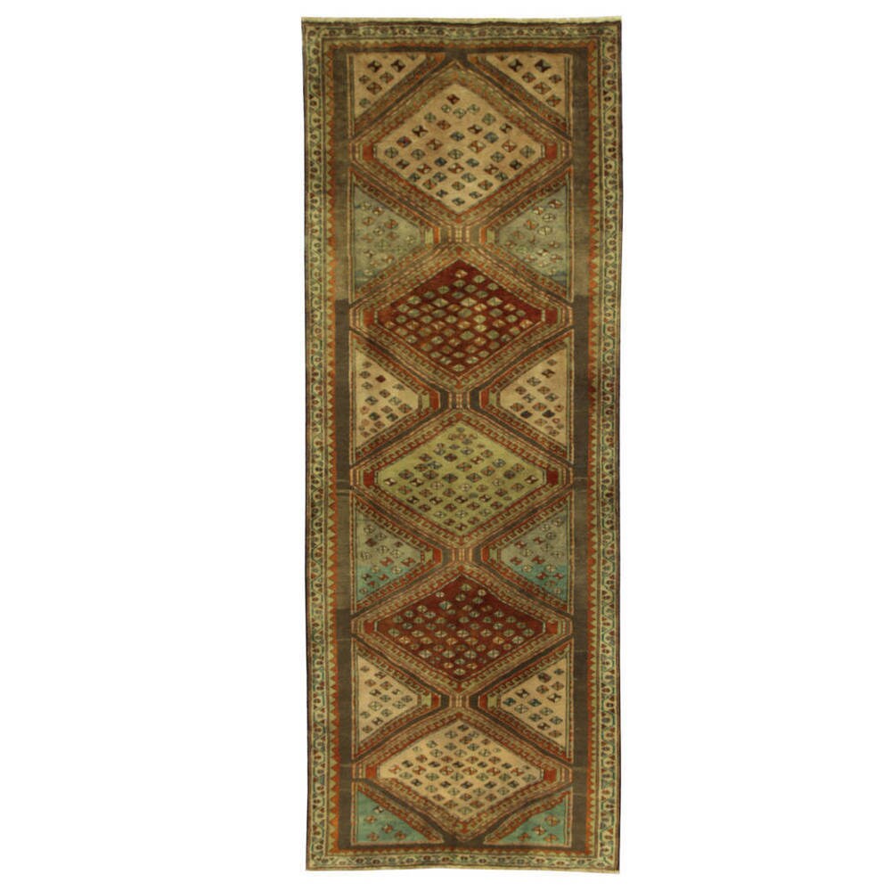 Handmade Herat Oriental Persian Ardabil Wool Runner (Iran)