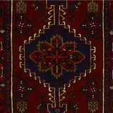 HERAT ORIENTAL Persian Hand-knotted Tribal Geometric Hamadan Wool Rug - 4'1 x 6'3