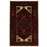 HERAT ORIENTAL Persian Hand-knotted Tribal Geometric Hamadan Wool Rug - 4'1 x 6'3
