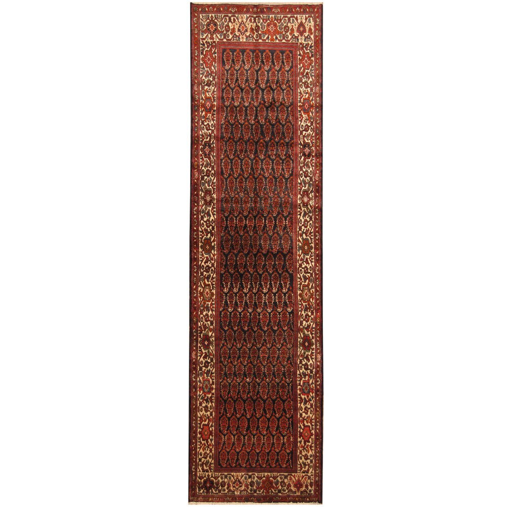 HERAT ORIENTAL Handmade One-of-a-Kind Hamadan Wool Runner (Iran) - 3'6 x 12'10