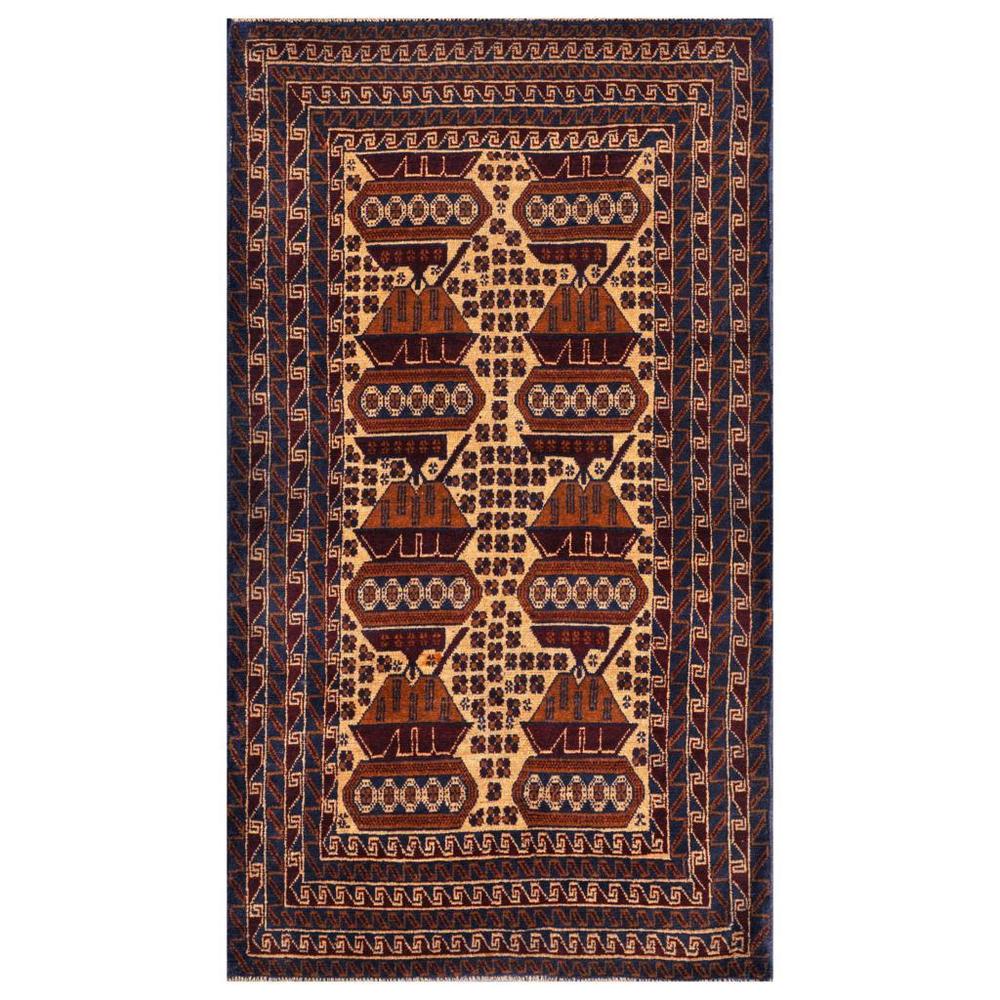 HERAT ORIENTAL Handmade One-of-a-Kind Wool War Rug - 3'10 x 6'7