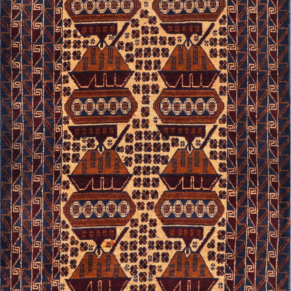 HERAT ORIENTAL Handmade One-of-a-Kind Wool War Rug - 3'10 x 6'7