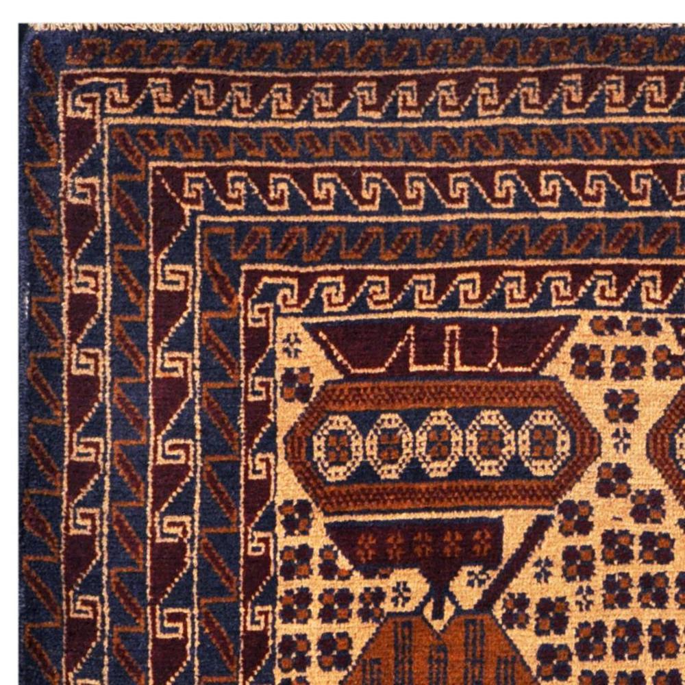 HERAT ORIENTAL Handmade One-of-a-Kind Wool War Rug - 3'10 x 6'7