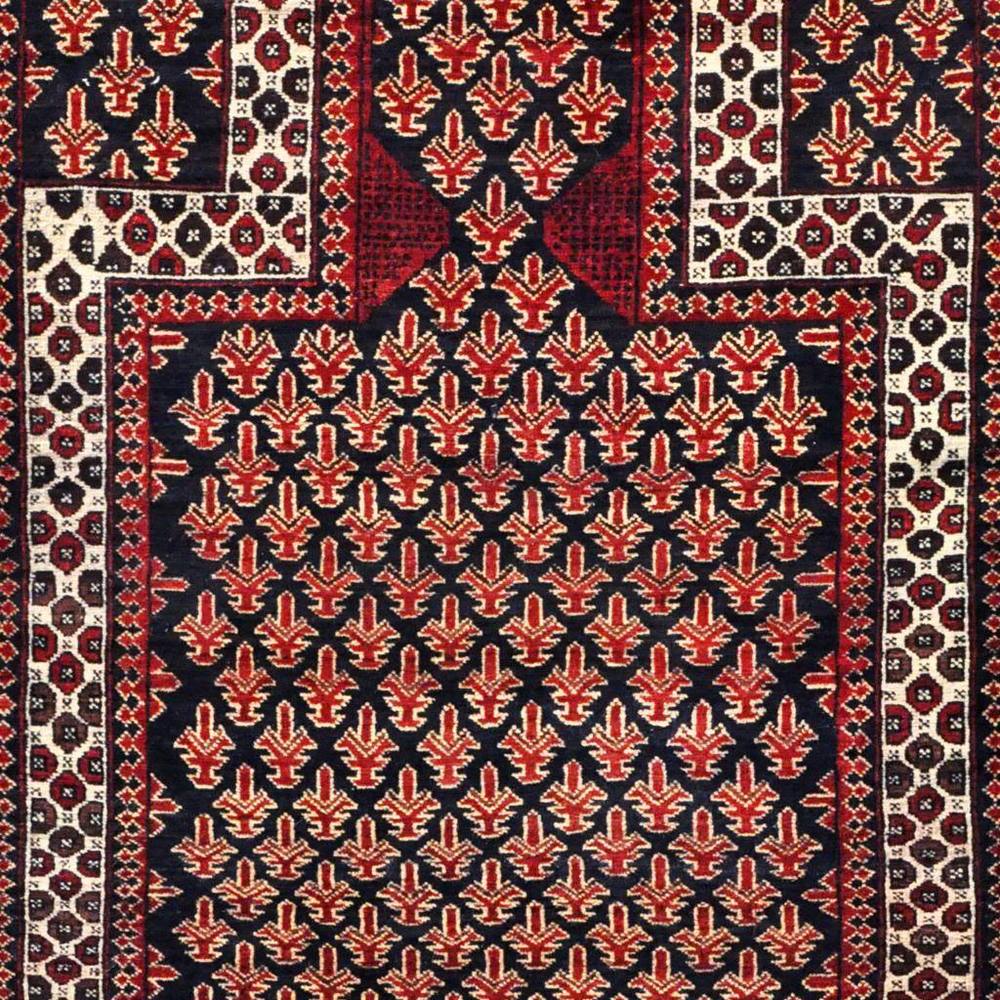 HERAT ORIENTAL Handmade One-of-a-Kind Balouchi Wool Rug - 3'10 x 5'2