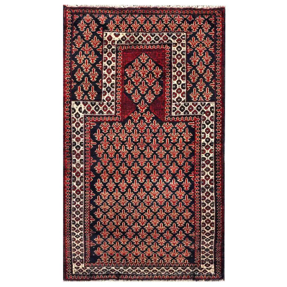 HERAT ORIENTAL Handmade One-of-a-Kind Balouchi Wool Rug - 3'10 x 5'2