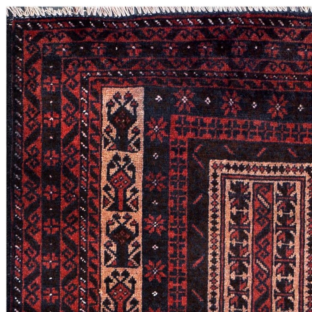 HERAT ORIENTAL Afghan Hand-knotted 1950s Semi-antique Tribal Balouchi Wool Rug (2'8 x 4'7) - 2'8 x 4'7
