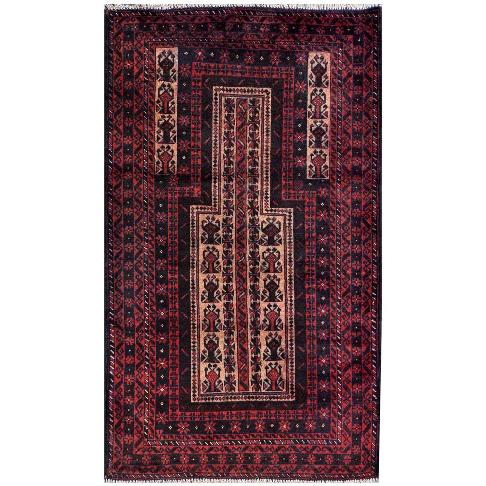 HERAT ORIENTAL Afghan Hand-knotted 1950s Semi-antique Tribal Balouchi Wool Rug (2'8 x 4'7) - 2'8 x 4'7