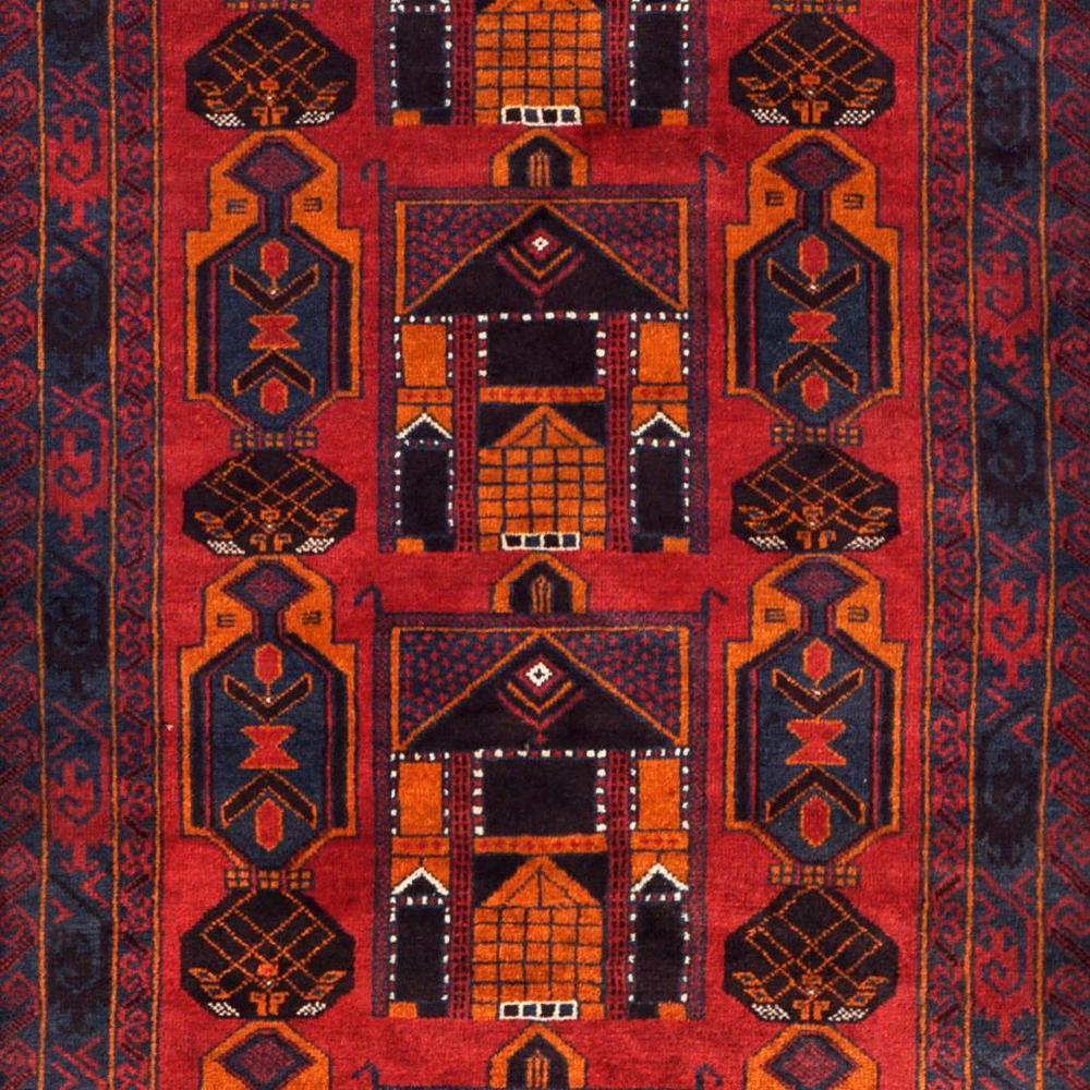 HERAT ORIENTAL Handmade One-of-a-Kind Balouchi Wool Rug - 3'6 x 6'7