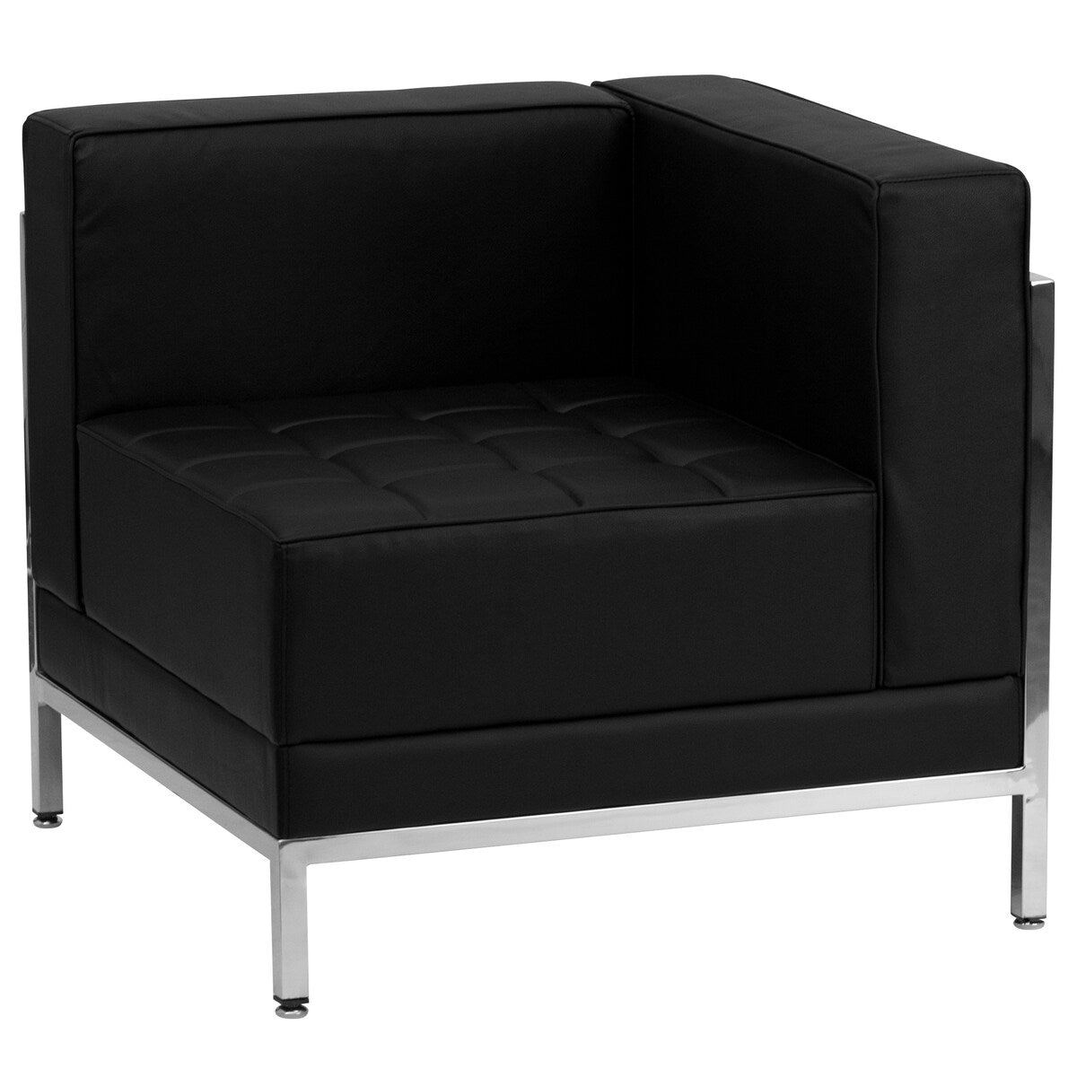 7 Piece LeatherSoft Modular Sectional Configuration - Stainless Steel Legs