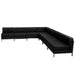 7 Piece LeatherSoft Modular Sectional Configuration - Stainless Steel Legs