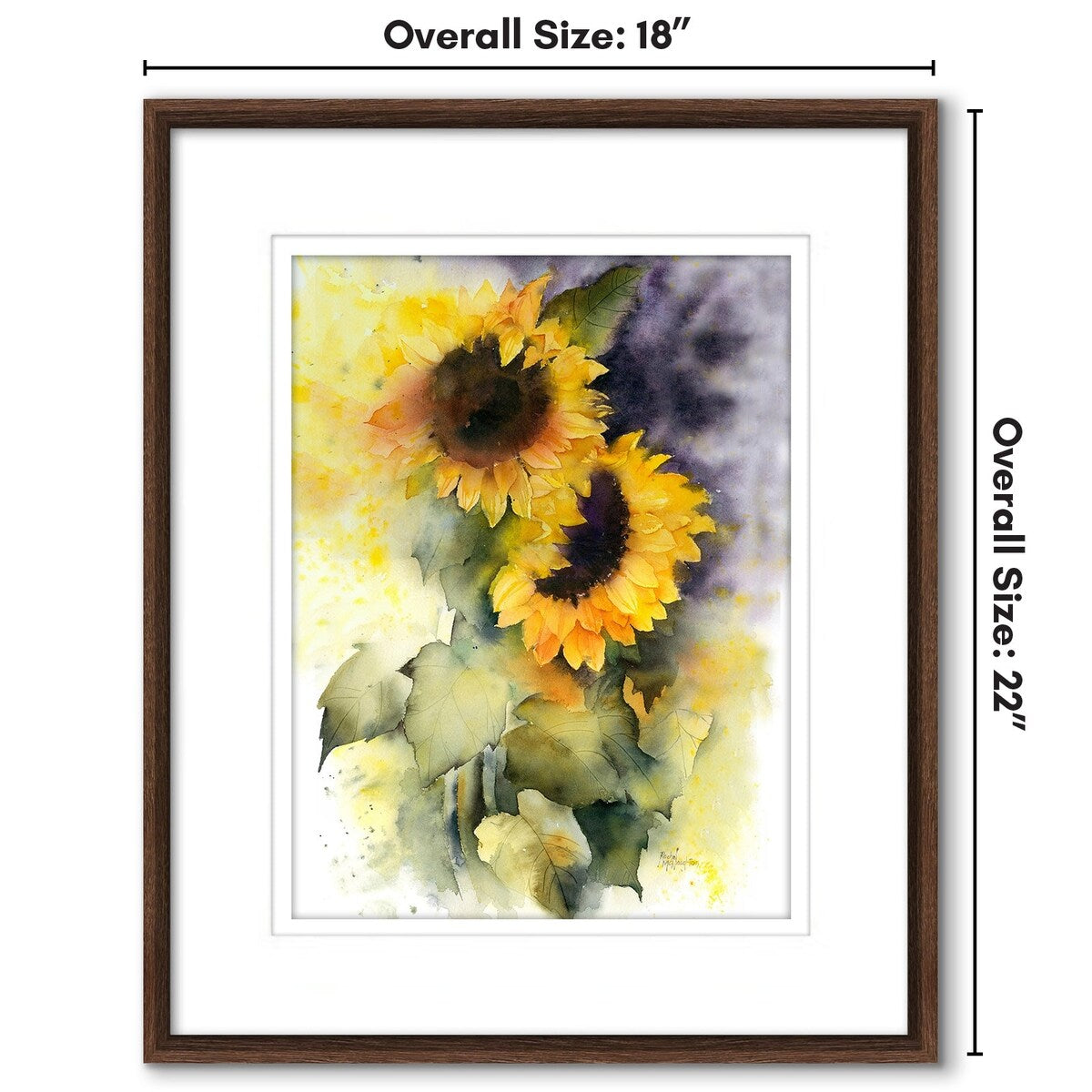 Here Comes The Sun 18"x22" White Framed Print Under Glass