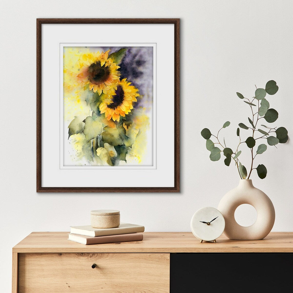 Here Comes The Sun 18"x22" White Framed Print Under Glass