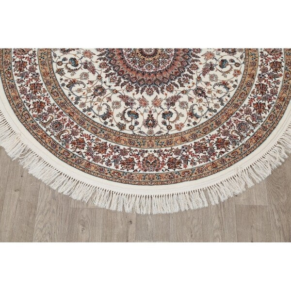 Copper Grove Gilleleje Floral Wool Acrylic Heat-Set Turkish Oriental Rug - 5'0" x 5'0" Round