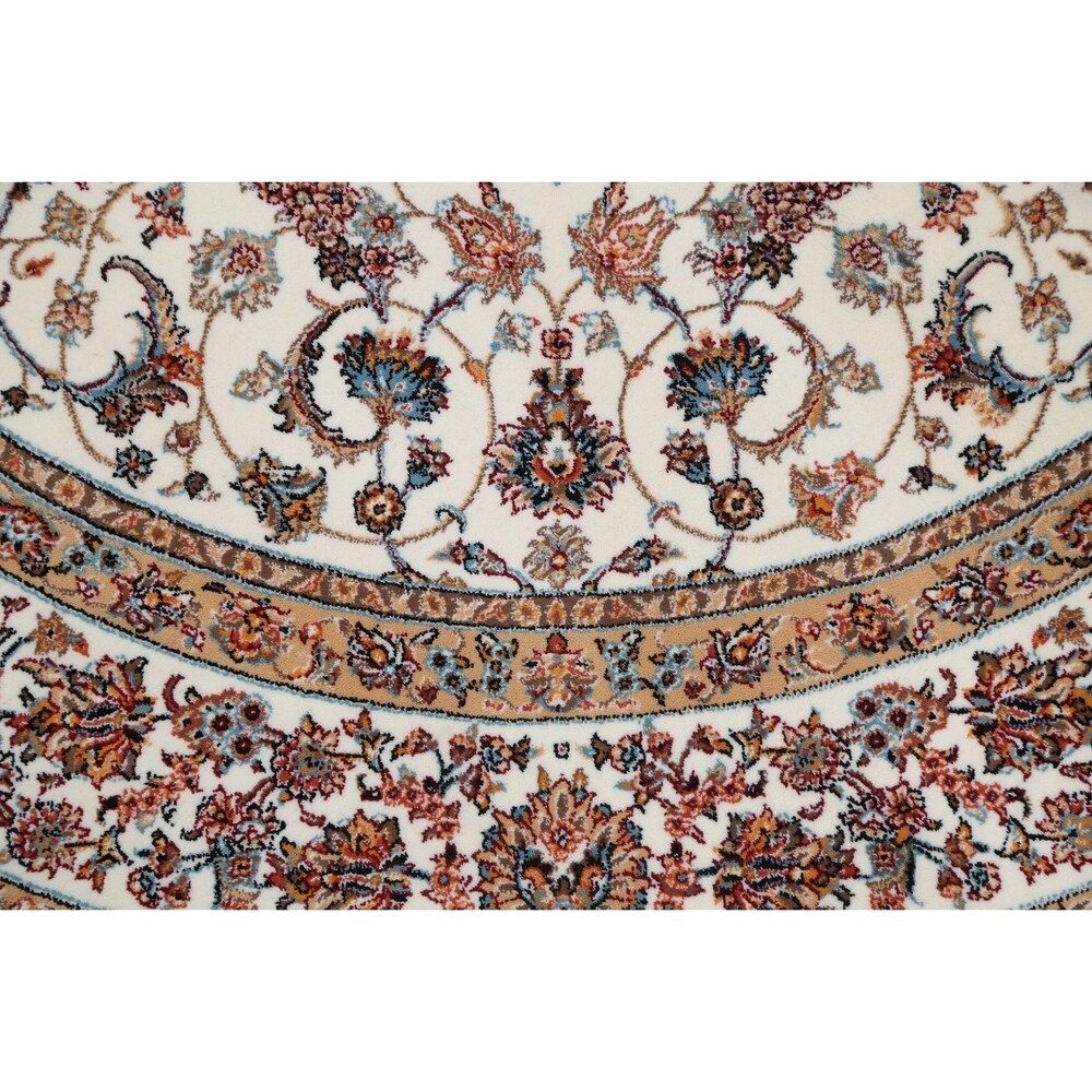 Copper Grove Gilleleje Floral Wool Acrylic Heat-Set Turkish Oriental Rug - 5'0" x 5'0" Round