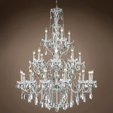 Heritage 24 Light 36" Chrome Chandelier w/ Clear Asfour Crystal & Led Bulb - 49.00
