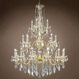 Heritage 24 Light 36" Gold Chandelier with Clear European Crystal & Led Bulb - 49.00