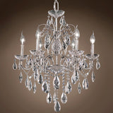 Heritage 6 Light 24" Chrome Chandelier with Clear Asfour Crystals - 21.00