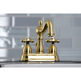 Kingston Brass Heritage Two-Handle 3-Hole Deck Mount 4 in. Centerset Bathroom Faucet