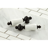 Kingston Brass Heritage Two-Handle 3-Hole Wall Mount Bathroom Faucet
