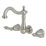 Kingston Brass Heritage Two-Handle 3-Hole Wall Mount Bathroom Faucet