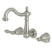 Kingston Brass Heritage Two-Handle 3-Hole Wall Mount Bathroom Faucet