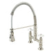Kingston Brass Heritage Two-Handle Deck-Mount Pull-Down Sprayer Kitchen Faucet