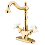 Kingston Brass Heritage Two-Handle 1-or-3 Hole Deck Mount Vessel Faucet