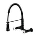 Kingston Brass Heritage Two-Handle Wall-Mount Pull-Down Sprayer Kitchen Faucet