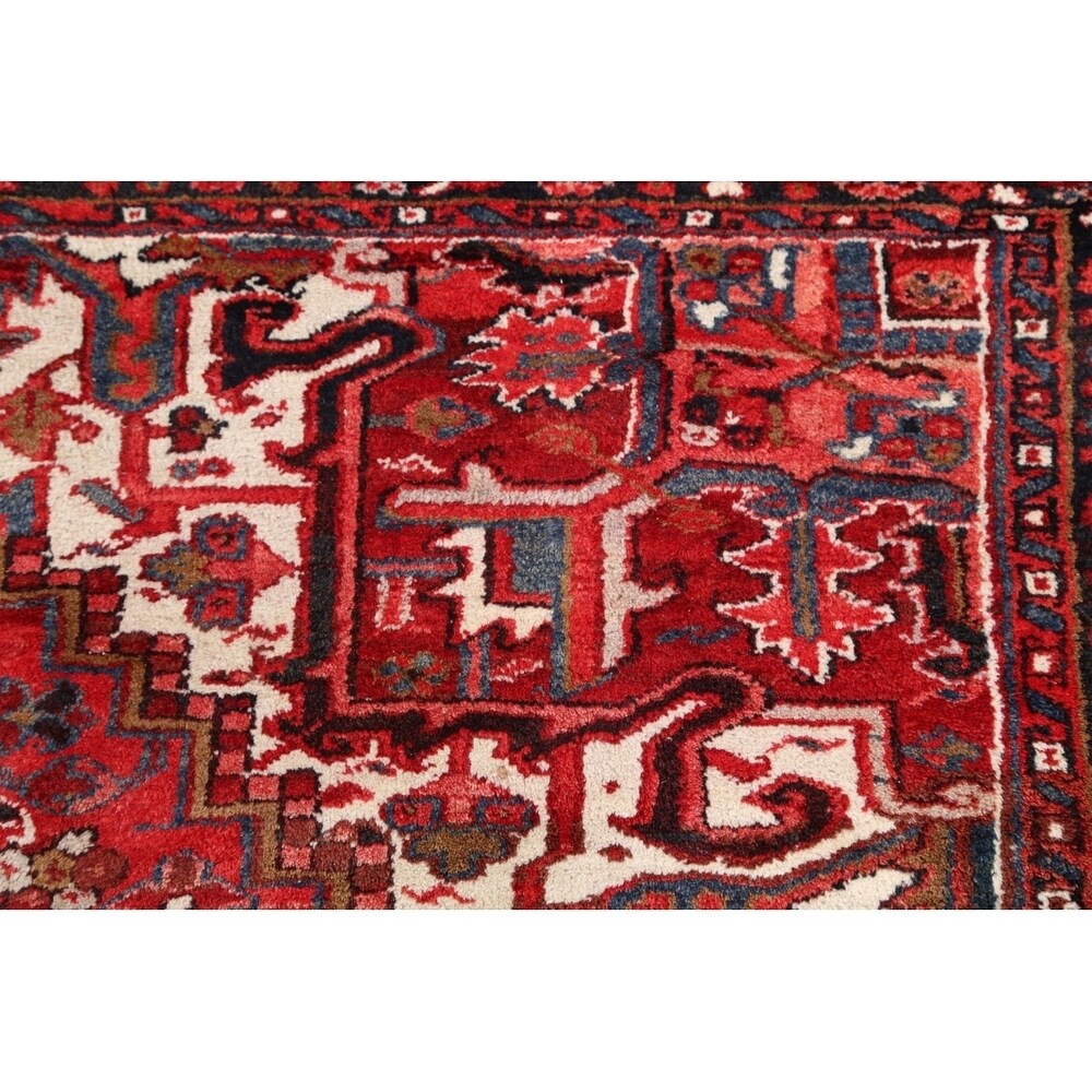 Hand Knotted Woolen Oriental Heriz Classical Persian Area Rug - 11'1" x 8'8"