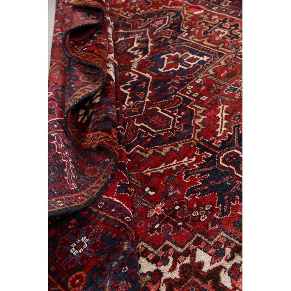 Hand Knotted Woolen Oriental Heriz Classical Persian Area Rug - 11'1" x 8'8"